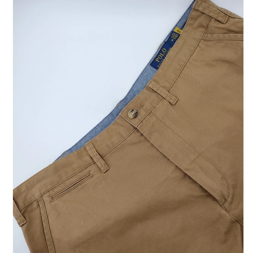Polo Ralph Lauren Mens sz 38 Relaxed Fit 10 Inch Chino Shorts Tan Khaki NEW